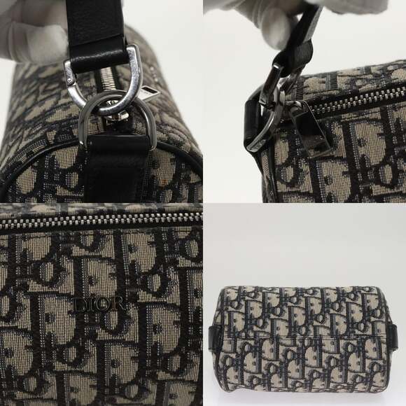 DIOR Trotter Canvas Oblique Shoulder Bag Blue - Picture 10 of 14